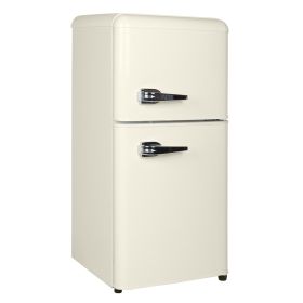 3.5Cu.Ft Compact Refrigerator Mini Fridge with Freezer, Small Refrigerator with 2 Door, 7 Level Thermostat Removable Shelves for Kitchen, Dorm