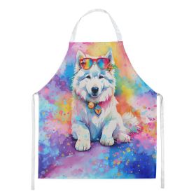 Samoyed Hippie Dawg Apron Cooking Kitchen Server Baking Crafts Gardening for Adult Women Men, Unisex, Large, Multicolor