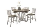 Counter Height Dining 5pc Set Antique White Rustic Style Table Two-Tone Design 4x Chairs Dining Room Furniture