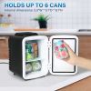 Simple Deluxe Mini Fridge, 4L/6 Can Portable Cooler & Warmer Freon-Free Small Refrigerator Provide Compact Storage for Skincare, Beverage, Food